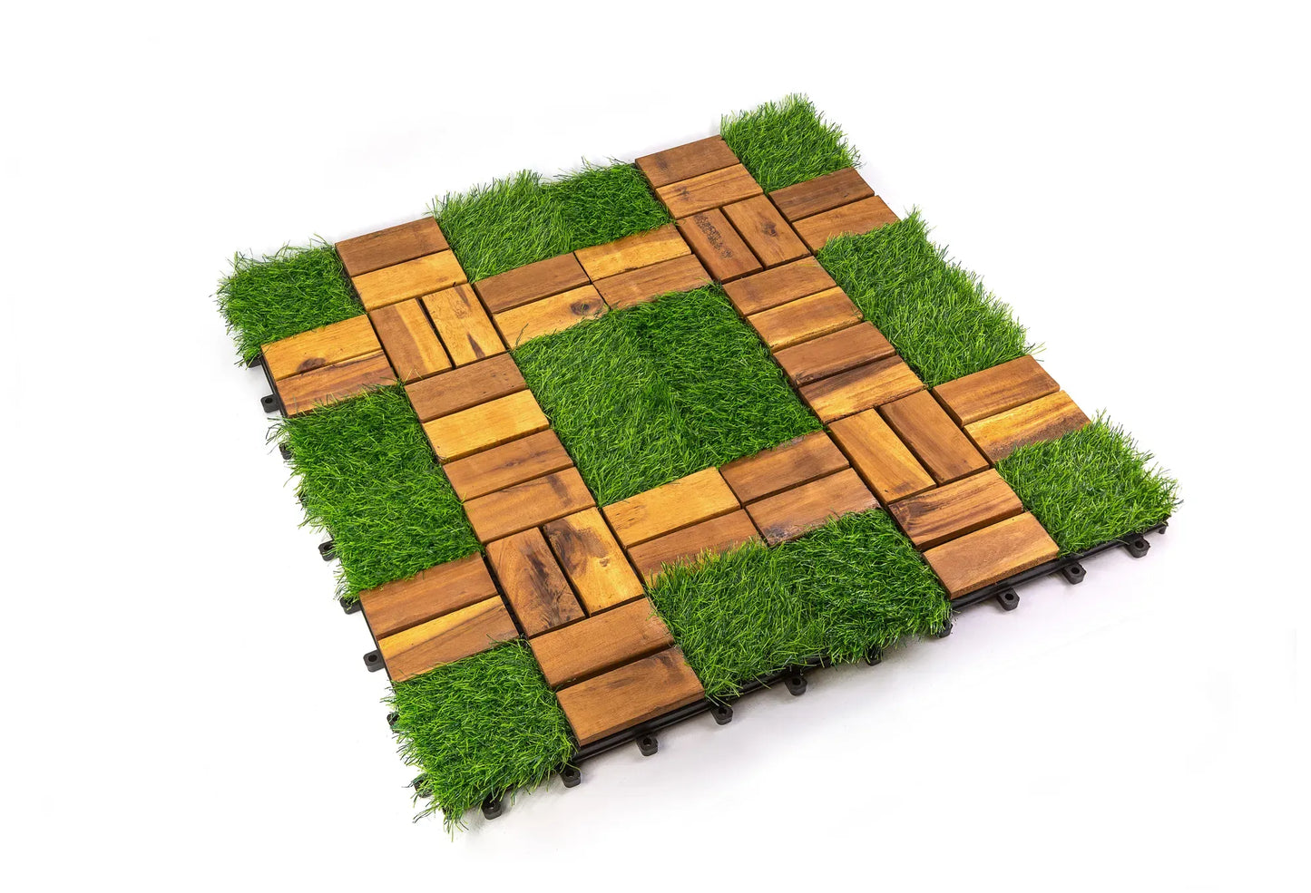 Acacia Wood Deck Tile Interlocking Flooring Waterproof Tiles Outdoor Patio 12x12