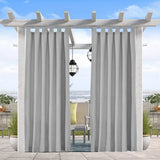 50x96 Gray Outdoor Curtain Panel Tab Top Blackout Patio Pergola Privacy 1 Panel