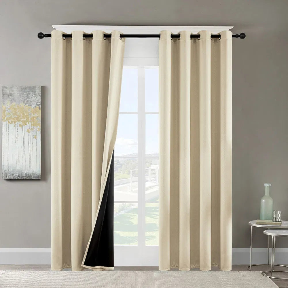 Blackout Curtains Set of 2 52x84 Thermal Grommet Room Darkening Privacy