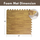 Light Wood Grain Foam Floor Mats 24x24 Interlocking Puzzle Tiles 4 12 Pack 0.47"