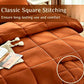 Burnt Orange Comforter Set Soft Microfiber Lightweight Quilted Twin Queen King