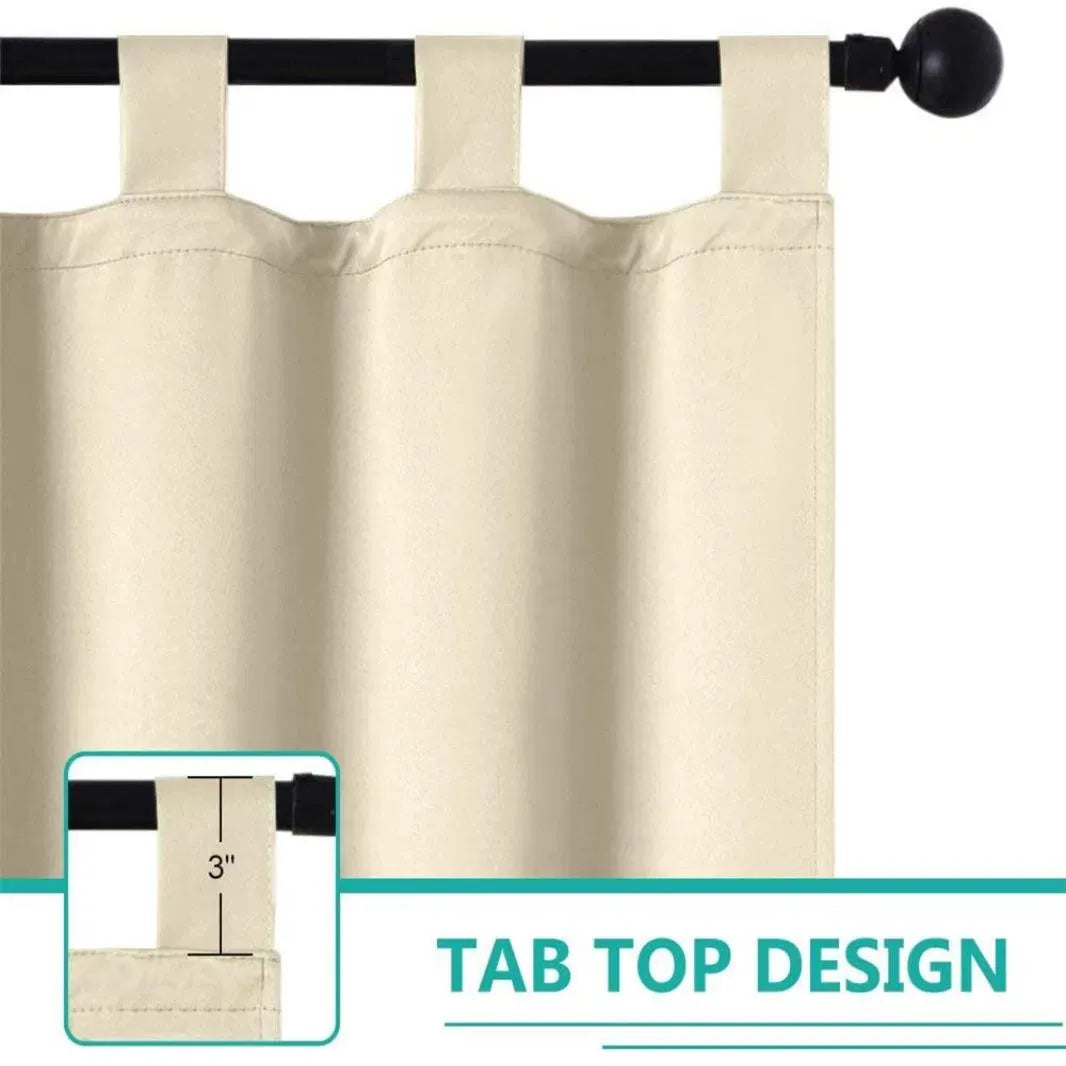 Beige Indoor Outdoor Curtain Panel Tab Top Patio Pergola Privacy Drape 1 Panel