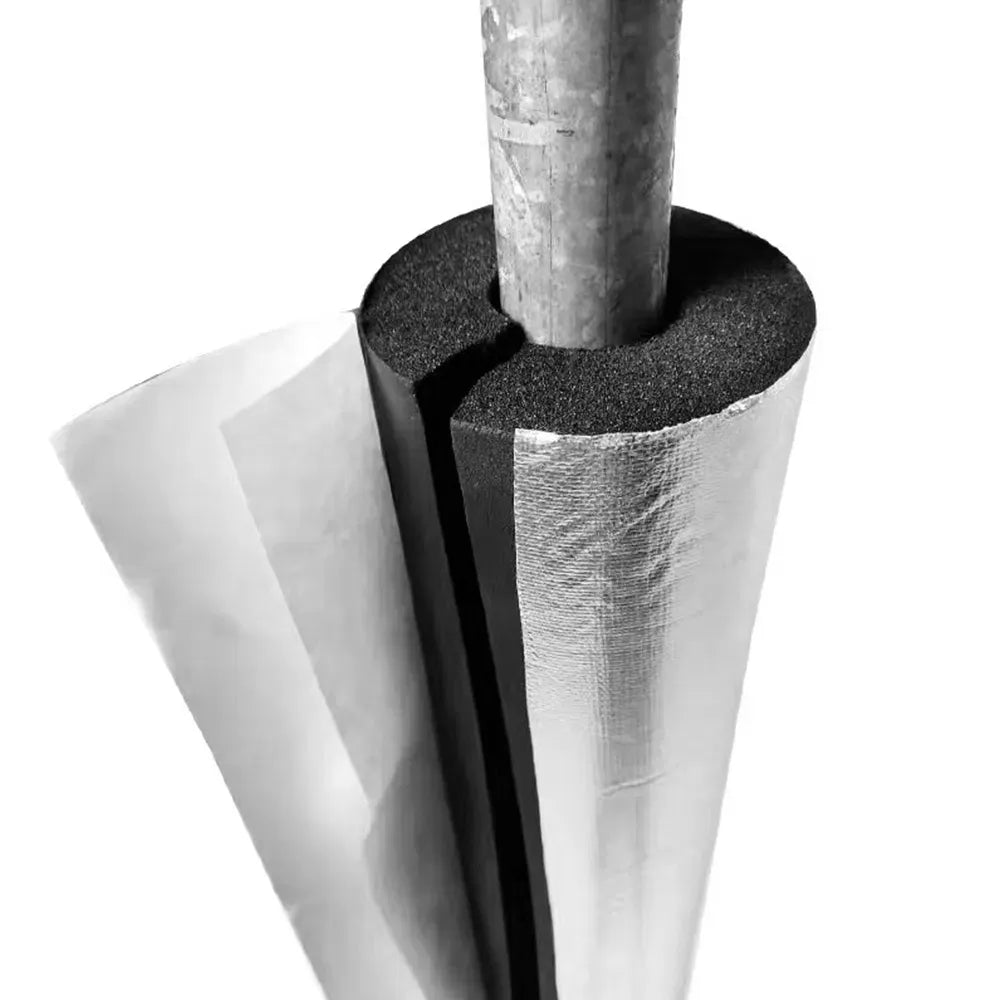 9 Pack Pipe Insulation Foam Tubes 4/5in x 23in Aluminum Foil Outdoor Cover