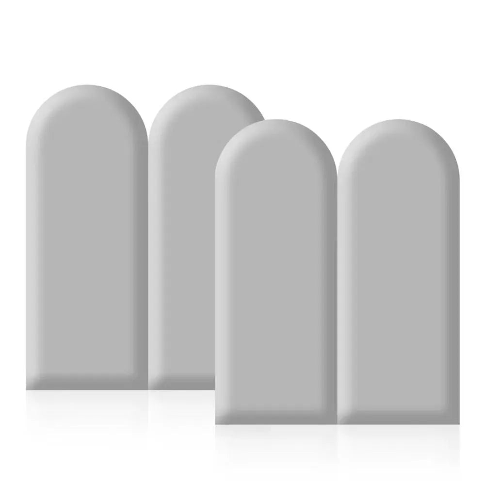 4PCS Gray Self Adhesive Wall Padding Panels Bed Headboard Protector Cushion Pads
