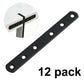 12PCS 8in Black Straight Brace Brackets Flat Mending Plates Wood Furniture Repair