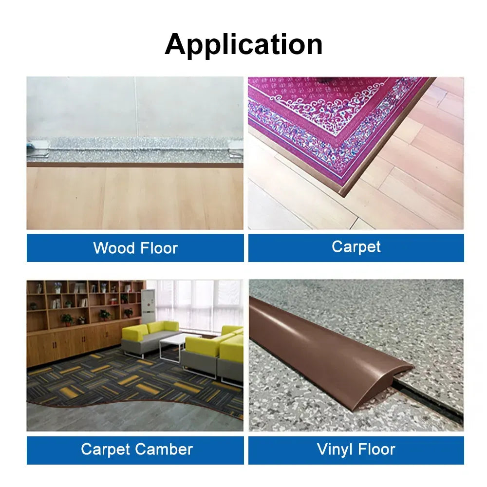 Self Adhesive Floor Transition Strip 9.8ft Grey Wood Grain PVC Reducer Trim 5mm