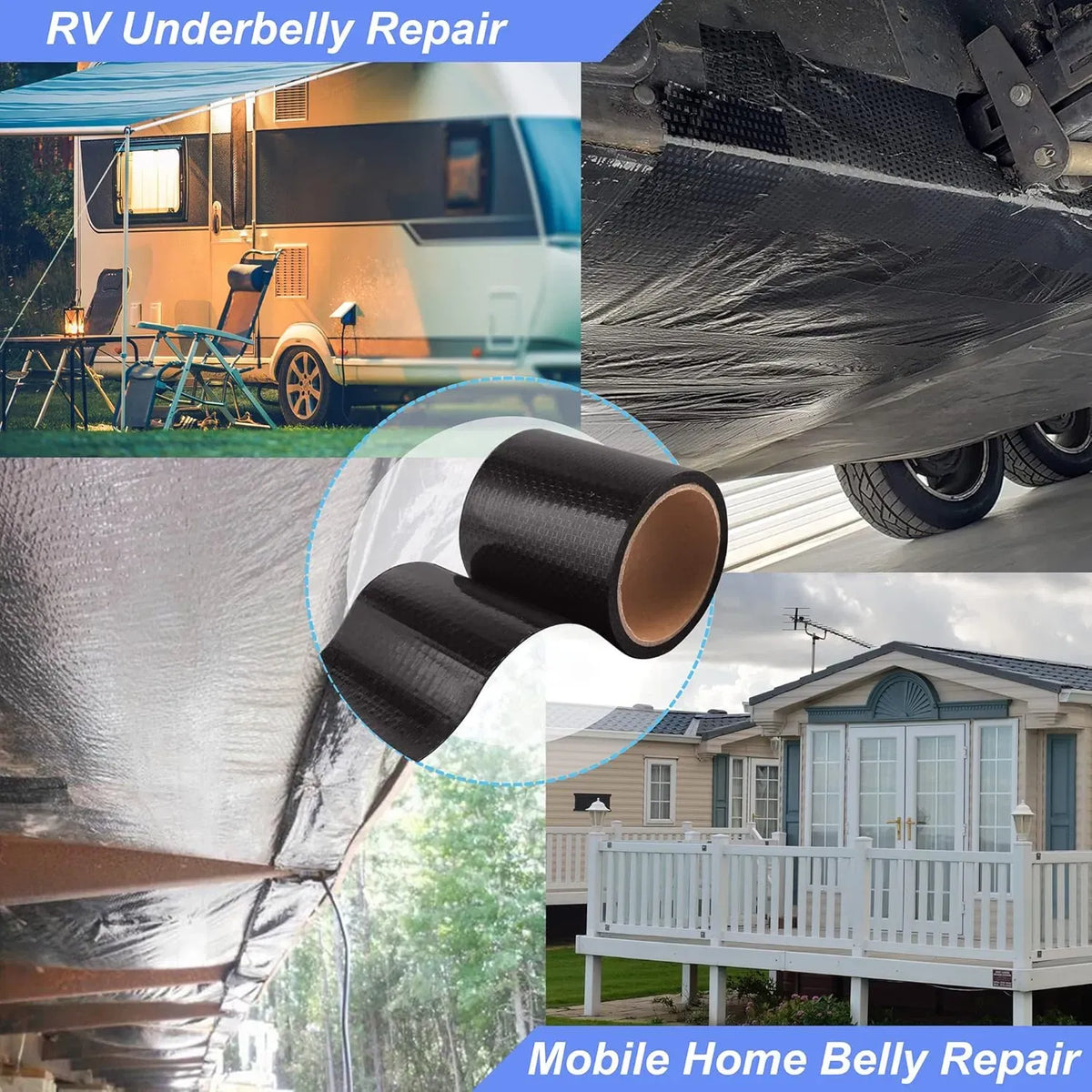 PVC Tarp Repair Tape Waterproof RV Underbelly Awning Tent Strong Adhesive Patch