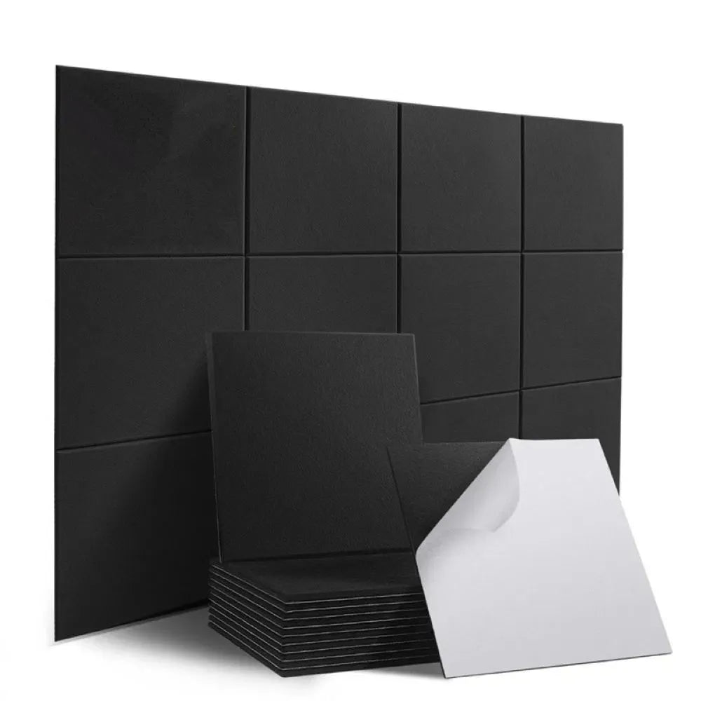 12 Pack Black Felt Bulletin Board Tiles 12x12 Pin Board Wall Panels Office Decor