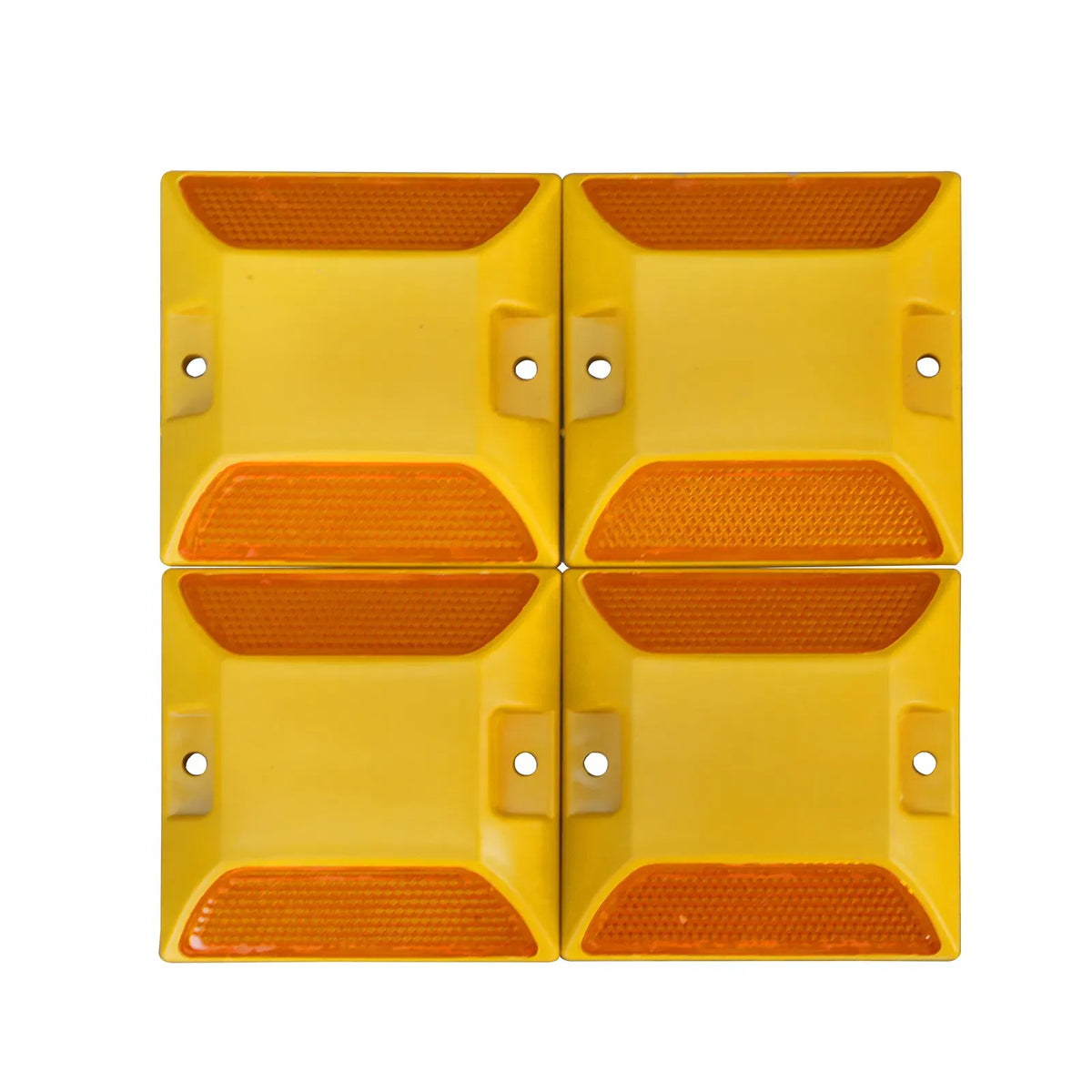 15 Pack Road Reflectors 4x4 Driveway Reflective Pavement Safety Markers Yellow
