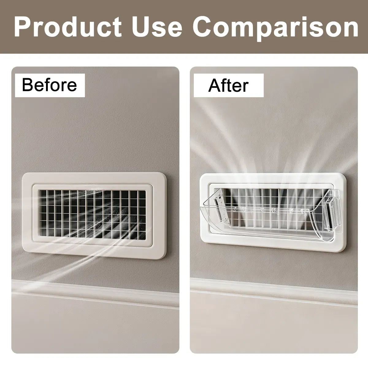 2 Pack Adjustable Magnetic Air Vent Deflector Heat AC Floor Register Clear