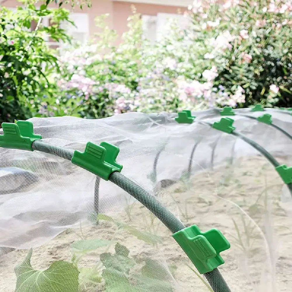10PCS 16mm Greenhouse Hoop Clips Row Cover Netting Shade Cloth Clamps