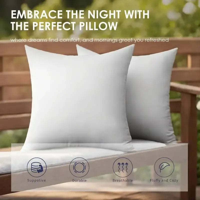 Throw Pillows Insert Cushion 2 Pack Ultra Soft Bed Couch Sofa Multi Size Pillows