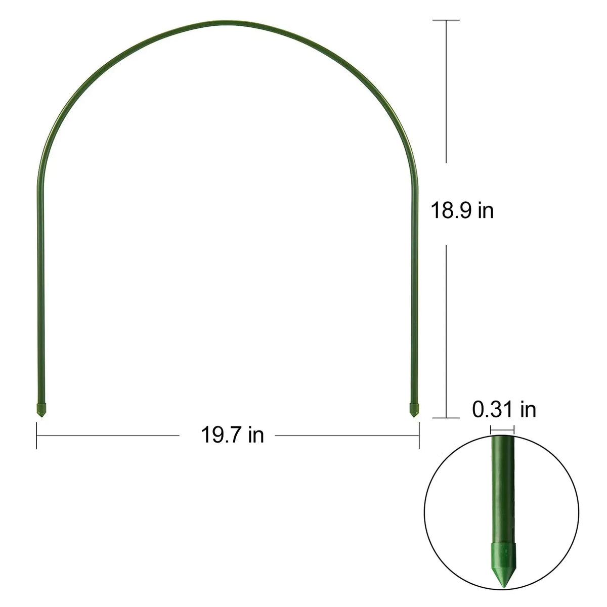 Greenhouse Hoops Garden Row Cover Support Stakes 4ft Steel Rustproof 6 12 Pack