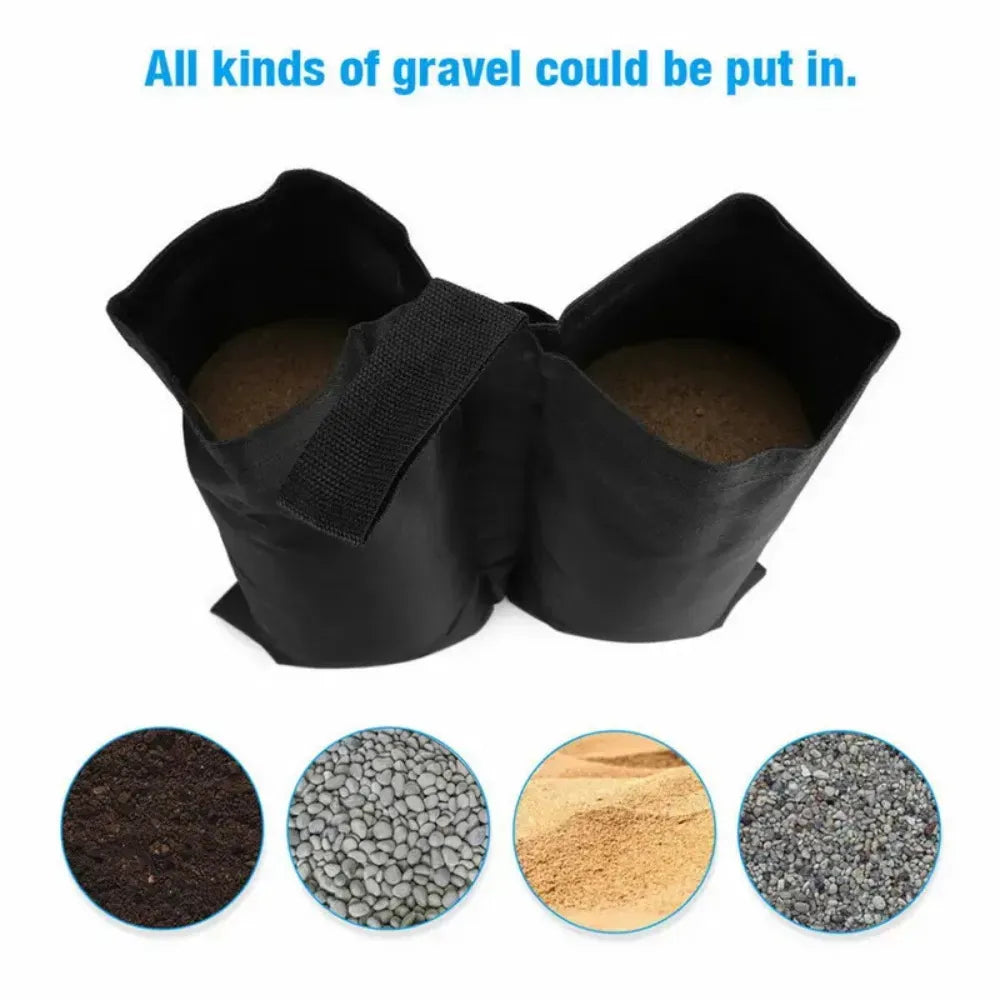 4 Pack Canopy Weight Bags Fillable Sandbags Pop Up Tent Gazebo Leg Weights Black