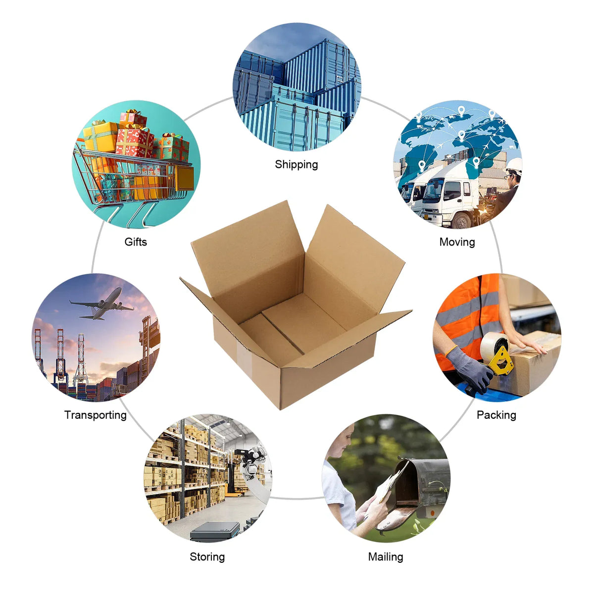 100 Pack 8x8x4 Shipping Boxes Corrugated Cardboard Mailing Packing Cartons Bulk