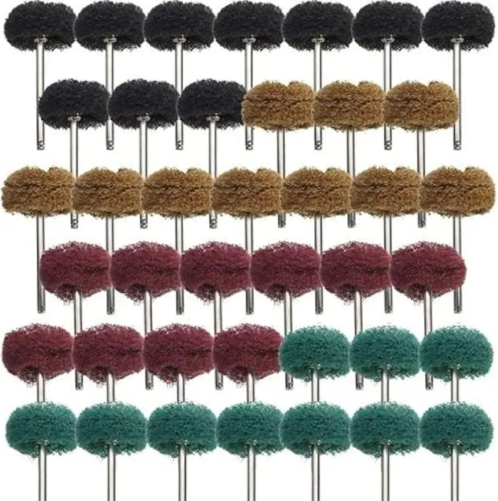 40 Pack 1 Inch Abrasive Wheel Buffing Polishing Wheel Set for Rotary Tool 1/8"