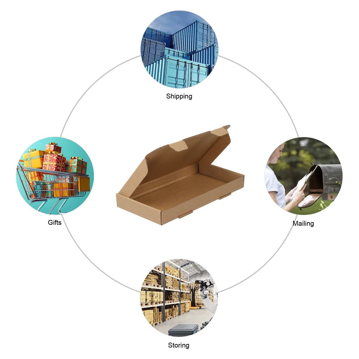 50 Pack 8.7x4.3x1 Shipping Boxes Corrugated Cardboard Mailers Self Locking Kraft