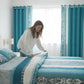 9 Piece Turquoise Paisley Bedspread Curtain Set Queen King Cal King Bedding