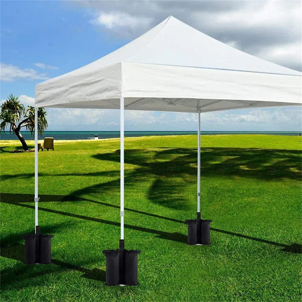 4 Pack Canopy Weight Bags Fillable Sandbags Pop Up Tent Gazebo Leg Weights Black