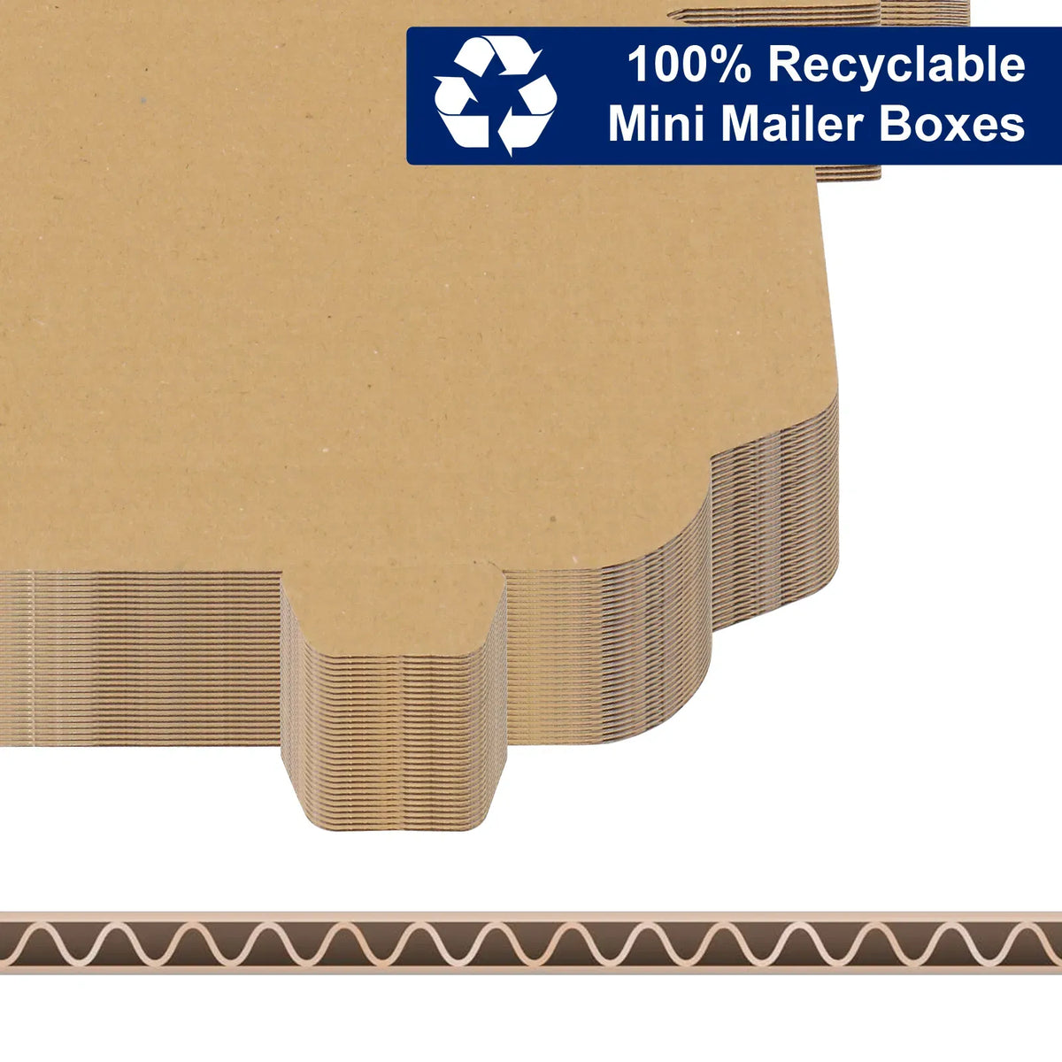 50 Pack 8.7x4.3x1 Shipping Boxes Corrugated Cardboard Mailers Self Locking Kraft
