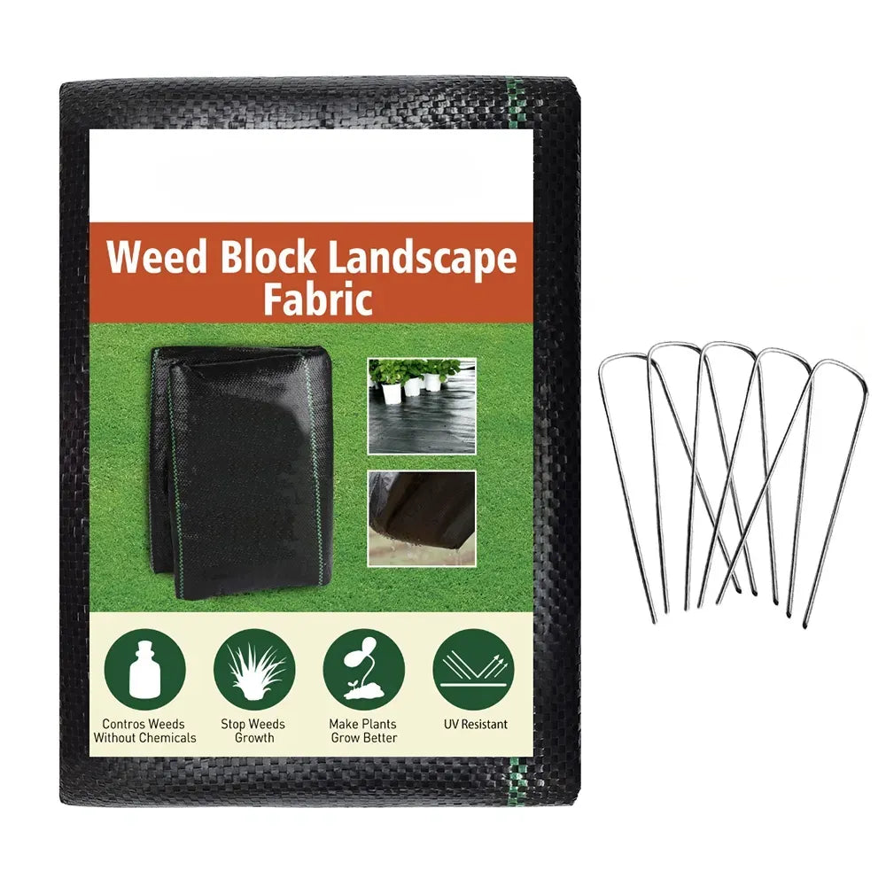 6ft x 16ft Heavy Duty Landscape Weed Barrier PP Woven Garden Mat Fabric Cover