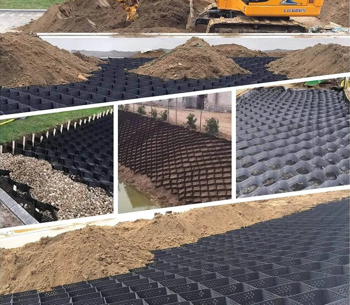 6.5x13 FT Geocell Ground Grid Gravel Stabilizer Driveway Slope Erosion Control