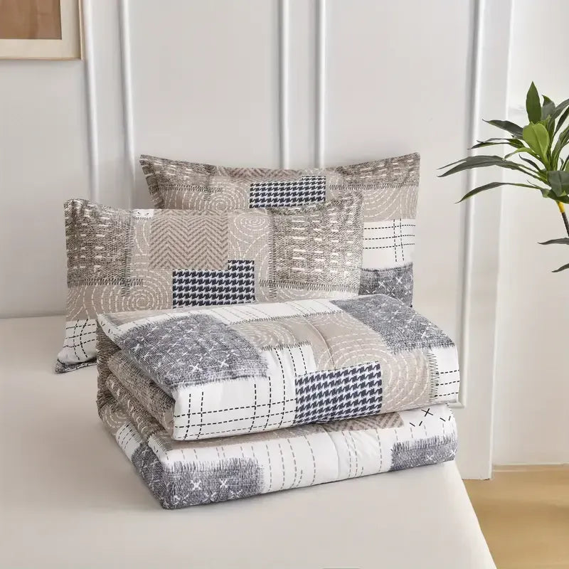 Twin Comforter Set 2 Piece Soft Microfiber All Season Quilted Luxury Bedding Set