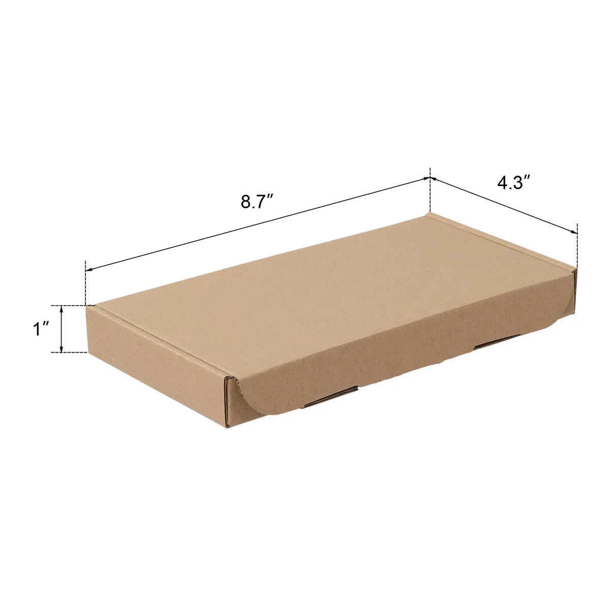 50 Pack 8.7x4.3x1 Shipping Boxes Corrugated Cardboard Mailers Self Locking Kraft