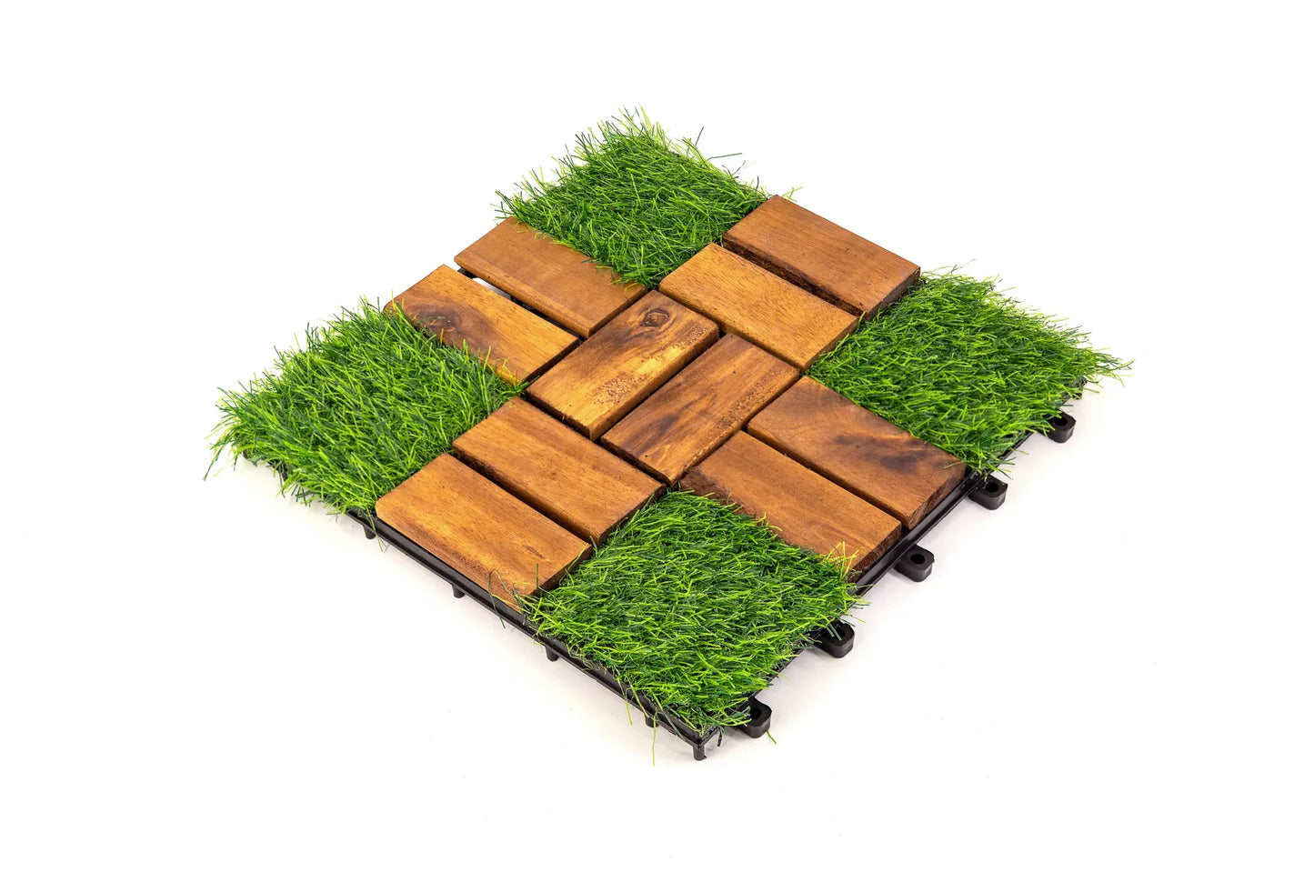 Acacia Wood Deck Tile Interlocking Flooring Waterproof Tiles Outdoor Patio 12x12
