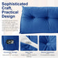 Triangular Reading Cushion Headboard Backrest Wedge Pillow Blue Buttons Washable