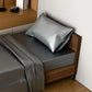 Twin Satin Sheets 3PC Gray 15in Deep Pocket Silky Soft Polyester Bedding Set