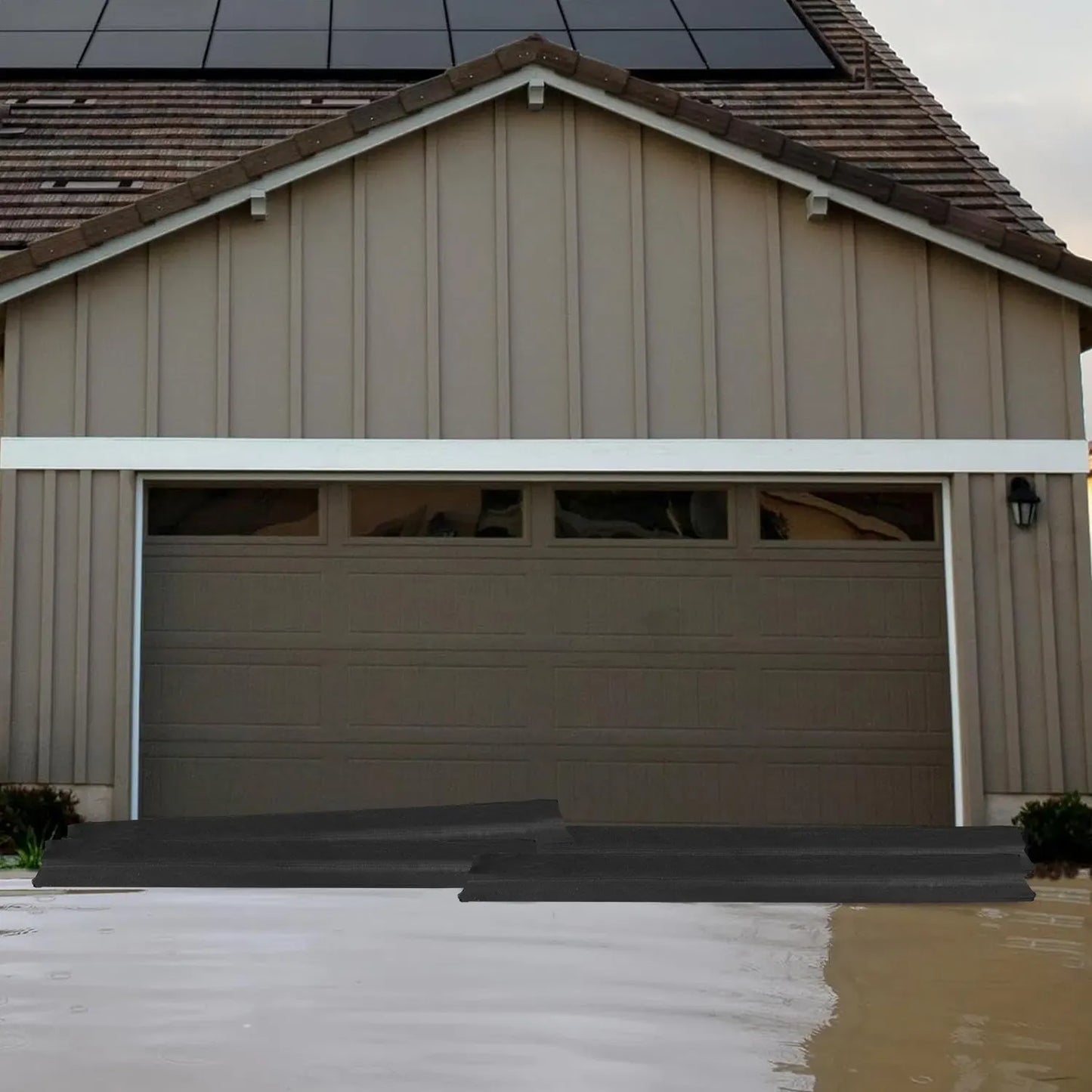 Water Activated Flood Barriers 14ft x 6.5in Sandless Sandbags 2 Pack Black