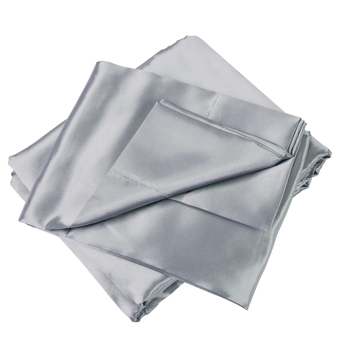 Twin Satin Sheets 3PC Gray 15in Deep Pocket Silky Soft Polyester Bedding Set