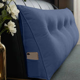 71 Inch Triangular Reading Cushion Pillow Headboard Backrest Wedge Blue 180cm