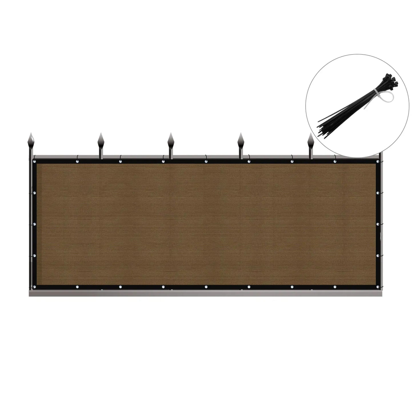 3x50 Ft Brown Privacy Fence Screen 90% Visibility Block Mesh Balcony Deck Cover
