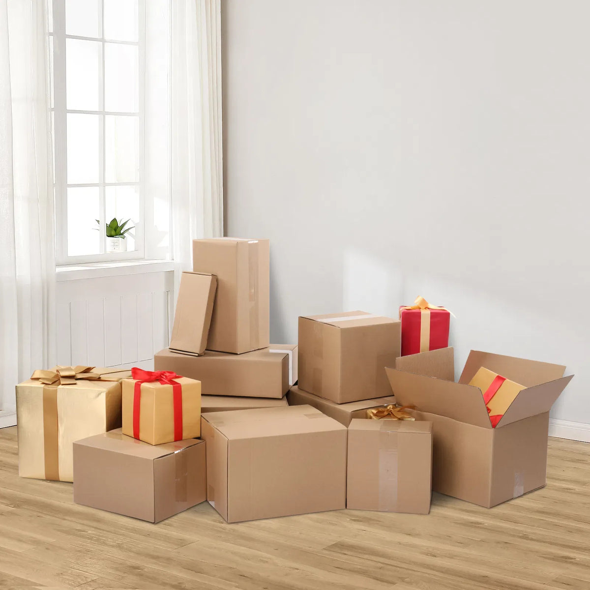 50 Pack 8.7x4.3x1 Shipping Boxes Corrugated Cardboard Mailers Self Locking Kraft