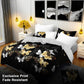 9 Piece Black Gold Butterfly Bedspread Curtain Set Queen King Cal King Bedding