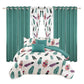 9 Piece Boho Feather Bedspread Curtain Set Queen King Cal King Bedding