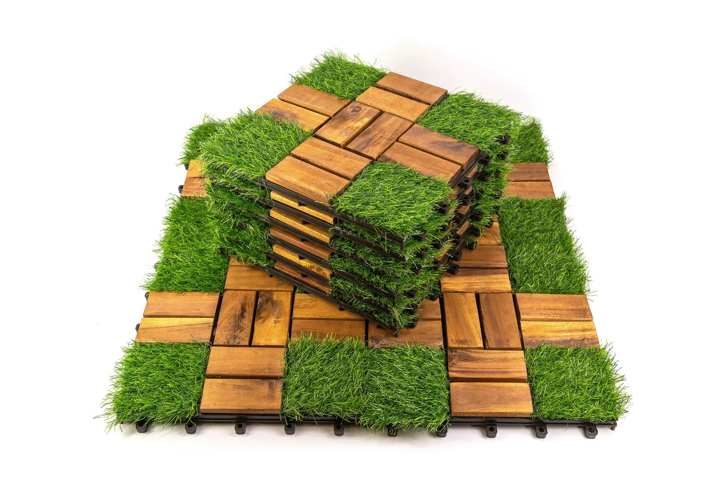 Acacia Wood Deck Tile Interlocking Flooring Waterproof Tiles Outdoor Patio 12x12