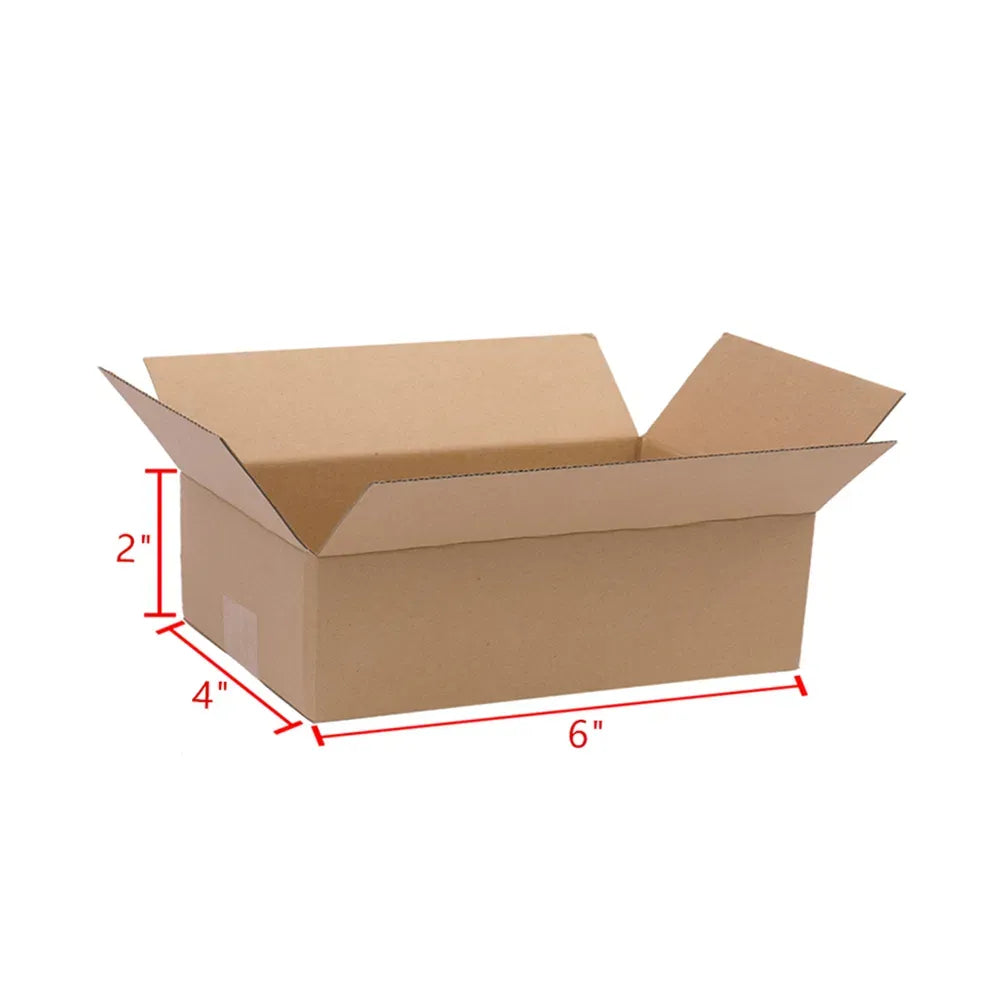 100 Pack 6x4x2 Shipping Boxes Corrugated Cardboard Mailing Cartons Small Kraft