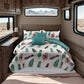 9 Piece Boho Feather Bedspread Curtain Set Queen King Cal King Bedding