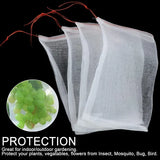 Fruit Protection Bags 12x8 10 Pcs Insect Barrier Mesh Bags Drawstring White