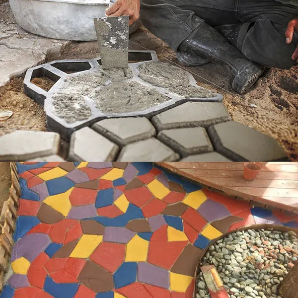 Concrete Path Maker Mold Reusable DIY Garden Paving Walkway Stepping Stone Patio