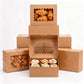 28 Pack Kraft Bakery Boxes with Window 9x6x3 Auto Pop Up Cookie Pastry Boxes