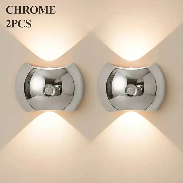 LED Motion Sensor Wall Light Rechargeable Magnetic Wireless Indoor Sconce 2 Pack