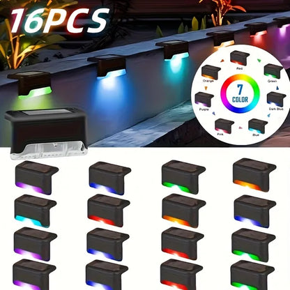 Solar Deck Lights Outdoor Waterproof LED Step Lights for Stairs Fence 16 32 Pack