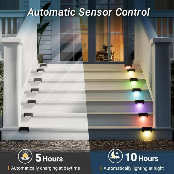 Solar Deck Lights Outdoor Waterproof LED Step Lights for Stairs Fence 16 32 Pack