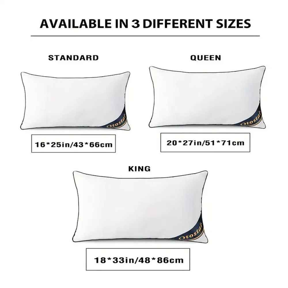 2 Bed Pillows Ultra Soft Neck Support Hotel Quality Gusseted Pillow Rest Cushion