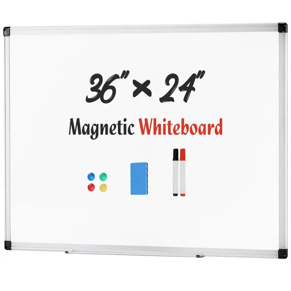 36x24 Magnetic Dry Erase Board Whiteboard Aluminum Frame Wall Mount Office