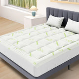 Cooling Mattress Topper Bamboo Viscose Quilted Deep Pocket Mattress Pad Full King